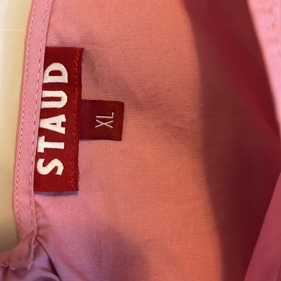 STAUD V-neck gathered long-sleeve blouse NWT size XL $394 - Picture 7 of 10